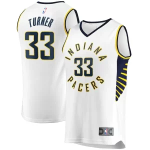 Chulo Encantador Resistente Myles Turner Indiana Pacers Fast Break Replica Player Jersey White Association Edition