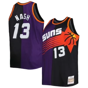 Cool Ideal Moderno Steve Nash Phoenix Suns Big & Tall Hardwood Classics 1996/97 Split Swingman Jersey Purple/Black