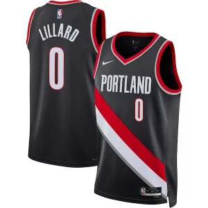 Versátil Cool Comodo Damian Lillard Portland Trail Blazers Nike Unisex Swingman Jersey Icon Edition Black/White