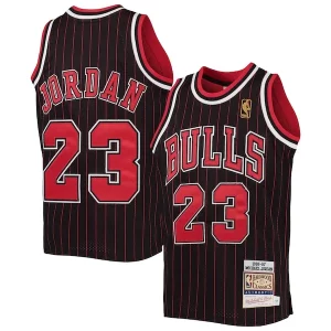 Perfecto Resistente Michael Jordan Chicago Bulls Youth 1996 97 Hardwood Classics Authentic Jersey Black/Red/Red/White