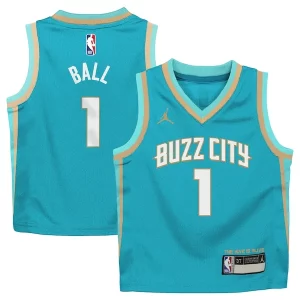 Robusto Clásico Comodo LaMelo Ball Charlotte Hornets Jordan Brand Preschool 2023/24 Swingman Replica Jersey City Edition Teal