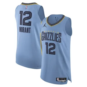 Fantástico Comodo Ja Morant Memphis Grizzlies Jordan Brand Authentic Player Jersey Statement Edition Light Blue