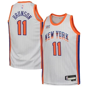 Práctico Hermoso Fácil de llevar Jalen Brunson New York Knicks Nike Youth 2024/25 Swingman Player Jersey City Edition White