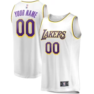 Magnífico Hermoso Versátil Los Angeles Lakers Youth Fast Break Replica Custom Jersey Association Edition White