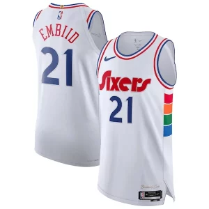 Ideal Joel Embiid Philadelphia 76ers Nike 2024/25 Authentic Player Jersey City Edition White