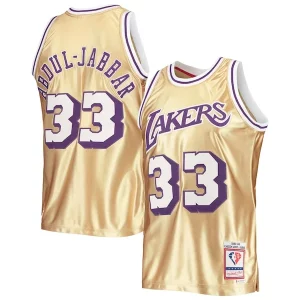 Sofisticado Clásico Atractivo Kareem Abdul Jabbar Los Angeles Lakers 75th Anniversary 1983/84 Hardwood Classics Swingman Jersey Gold