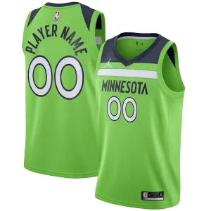 Comodo Fácil de llevar Moderno Minnesota Timberwolves Jordan Brand Swingman Custom Jersey Statement Edition Green