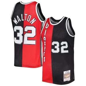 Delicioso Increíble Bill Walton Portland Trail Blazers Hardwood Classics 1976/77 Split Swingman Jersey Red/Black