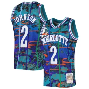Versátil Larry Johnson Charlotte Hornets 1992/93 Hardwood Classics Lunar New Year Swingman Jersey Teal