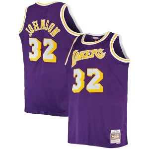 Original Magic Johnson Los Angeles Lakers Big & Tall 1984/85 Hardwood Classics Swingman Jersey Purple