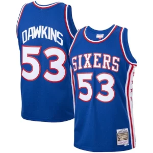 Increíble Darryl Dawkins Philadelphia 76ers 1976/77 Hardwood Classics Swingman Jersey Royal