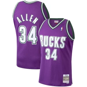 Estupendo Ray Allen Milwaukee Bucks 2000/01 Hardwood Classics Swingman Jersey Purple
