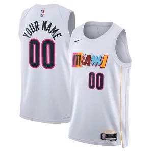 Práctico Moderno Atractivo Miami Heat Nike Unisex 2022/23 Swingman Custom Jersey City Edition White