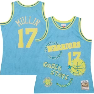 Bonito Ideal Chris Mullin Golden State Warriors 1993/94 Swingman Sidewalk Sketch Jersey Light Blue