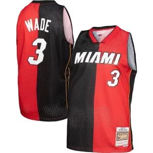 Atractivo Cool Elegante Dwyane Wade Miami Heat Big & Tall Hardwood Classics 2005/06 Split Swingman Jersey Black/Red