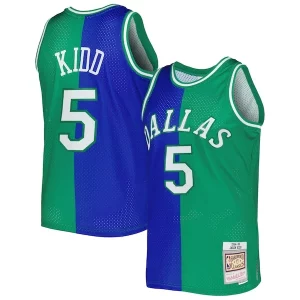 Duradero Chulo Jason Kidd Dallas Mavericks Hardwood Classics 1994/95 Split Swingman Jersey Blue/Green