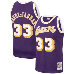 Maravilloso Cool Kareem Abdul Jabbar Los Angeles Lakers Hardwood Classics Swingman Jersey Purple/Gold