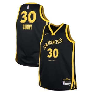 Cool Comodo Lujoso Stephen Curry Golden State Warriors Nike Youth Swingman Replica Jersey City Edition Black