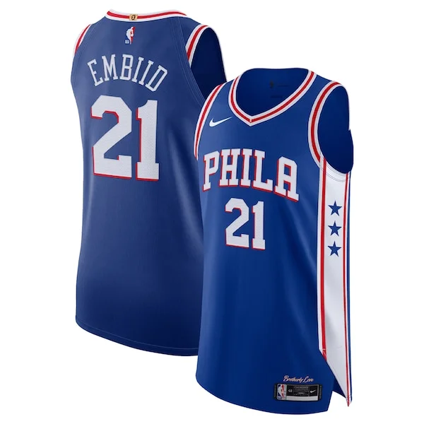Duradero Joel Embiid Philadelphia 76ers Nike Authentic Jersey Association Edition Royal