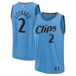 Fácil de llevar Kawhi Leonard LA Clippers 2024/25 Fast Break Player Jersey City Edition Light Blue