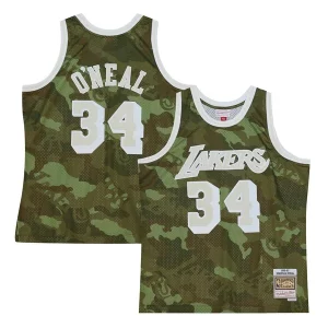 Bonito Fantástico Shaquille O'Neal Los Angeles Lakers Hardwood Classics 1996/97 Ghost Green Swingman Jersey Camo