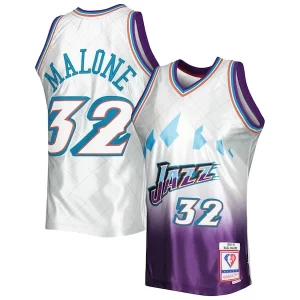 Atractivo Magnífico Ideal Karl Malone Utah Jazz 1996/97 Hardwood Classics 75th Anniversary Swingman Jersey Platinum