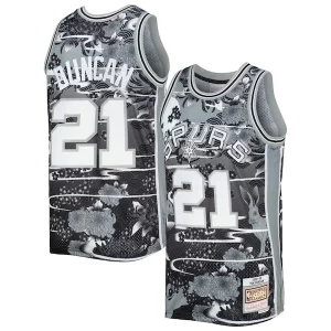 Genial Tim Duncan San Antonio Spurs 1998/99 Hardwood Classics Lunar New Year Swingman Jersey Silver