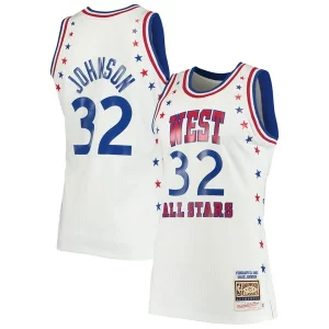 Fantástico Magnífico Cool Magic Johnson Los Angeles Lakers 1983 NBA All Star Game Hardwood Classics Authentic Jersey White