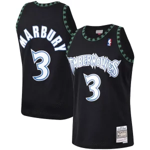 Bonito Encantador Stephon Marbury Minnesota Timberwolves 1997/98 Hardwood Classics Swingman Jersey Black