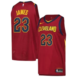 Versátil LeBron James Cleveland Cavaliers Nike Authentic Player Jersey Icon Edition Wine