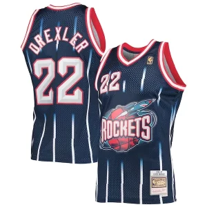 Cool Clyde Drexler Houston Rockets 1996/97 Hardwood Classics Swingman Jersey Navy