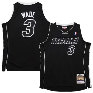 Hermoso Dwyane Wade Miami Heat 2011/12 Hardwood Classics Authentic Jersey Black