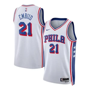 Increíble Joel Embiid Philadelphia 76ers Nike Youth Swingman Jersey Association Edition White