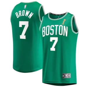 Chulo Estupendo Perfecto Jaylen Brown Boston Celtics 2024 NBA Finals Champions Fast Break Replica Player Jersey Kelly Green Icon Edition