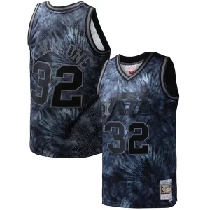Cool Karl Malone Utah Jazz Hardwood Classics 1991/92 Tie Dye Swingman Jersey Black