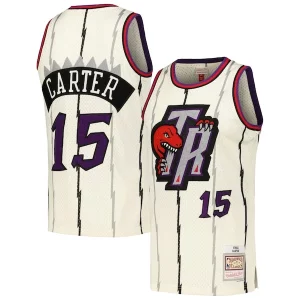 Elegante Duradero Vince Carter Toronto Raptors Chainstitch Swingman Jersey Cream