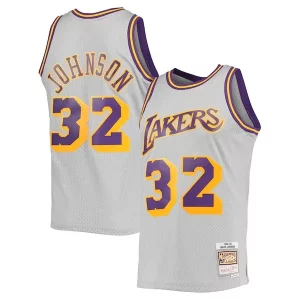 Lujoso Magic Johnson Los Angeles Lakers 1984 85 Hardwood Classics Reload 2.0 Throwback Swingman Jersey Gray