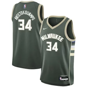 Elegante Original Atractivo Giannis Antetokounmpo Milwaukee Bucks Nike Youth Swingman Jersey Icon Edition Hunter Green