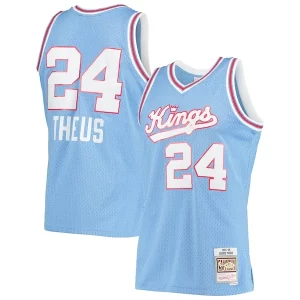 Robusto Fácil de llevar Reggie Theus Sacramento Kings 1985/86 Hardwood Classics Swingman Jersey Light Blue