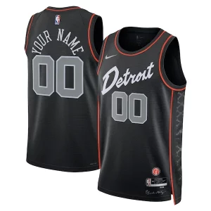 Chulo Genial Detroit Pistons Nike Unisex 2023/24 Custom Swingman Jersey Black City Edition