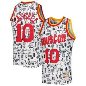 Atractivo Sam Cassell Houston Rockets 1993/94 Hardwood Classics Doodle Swingman Jersey White