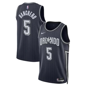 Increíble Paolo Banchero Orlando Magic Nike Unisex 2023/24 Swingman Jersey Navy City Edition