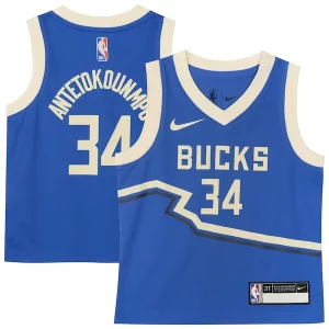 Original Estupendo Giannis Antetokounmpo Milwaukee Bucks Nike Toddler 2024/25 Swingman Player Jersey City Edition Royal
