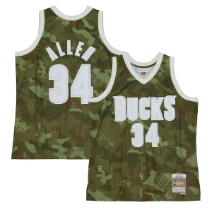 Maravilloso Elegante Versátil Ray Allen Milwaukee Bucks Hardwood Classics 2000/01 Ghost Green Swingman Jersey Camo