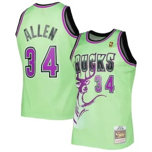 Hermoso Comodo Ray Allen Milwaukee Bucks 1996 97 Hardwood Classics Reload 3.0 Swingman Jersey Green
