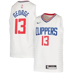 Chulo Estupendo Bonito Paul George LA Clippers Nike Youth 2020/21 Swingman Jersey Association Edition White