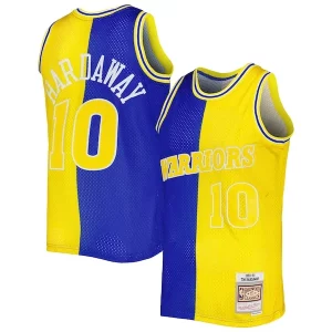 Fantástico Tim Hardaway Golden State Warriors Hardwood Classics 1990/91 Split Swingman Jersey Royal/Gold