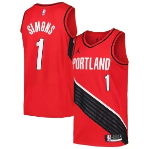 Práctico Estupendo Anfernee Simons Portland Trail Blazers Jordan Brand Swingman Player Jersey Statement Edition Red/Black
