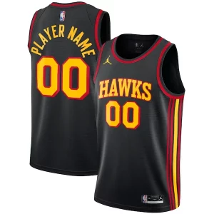 Maravilloso Delicioso Atlanta Hawks Jordan Brand Swingman Custom Jersey Statement Edition Black