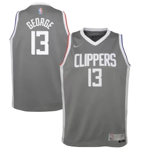 Estupendo Moderno Delicioso Paul George LA Clippers Nike Youth 2020/21 Swingman Player Jersey Gray Earned Edition
